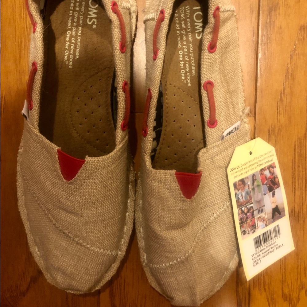 Toms Linen classic slide ons